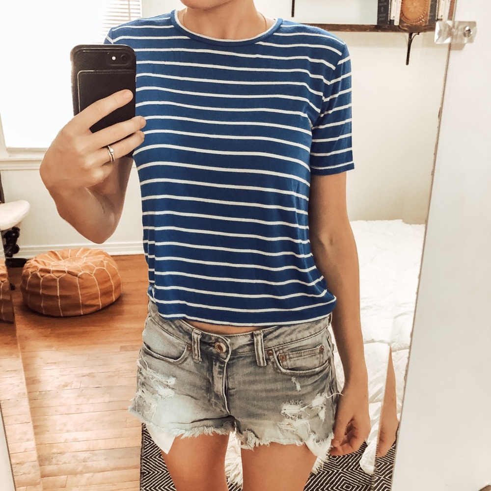 Abercrombie and Fitch blue stripe shirt. Size XS